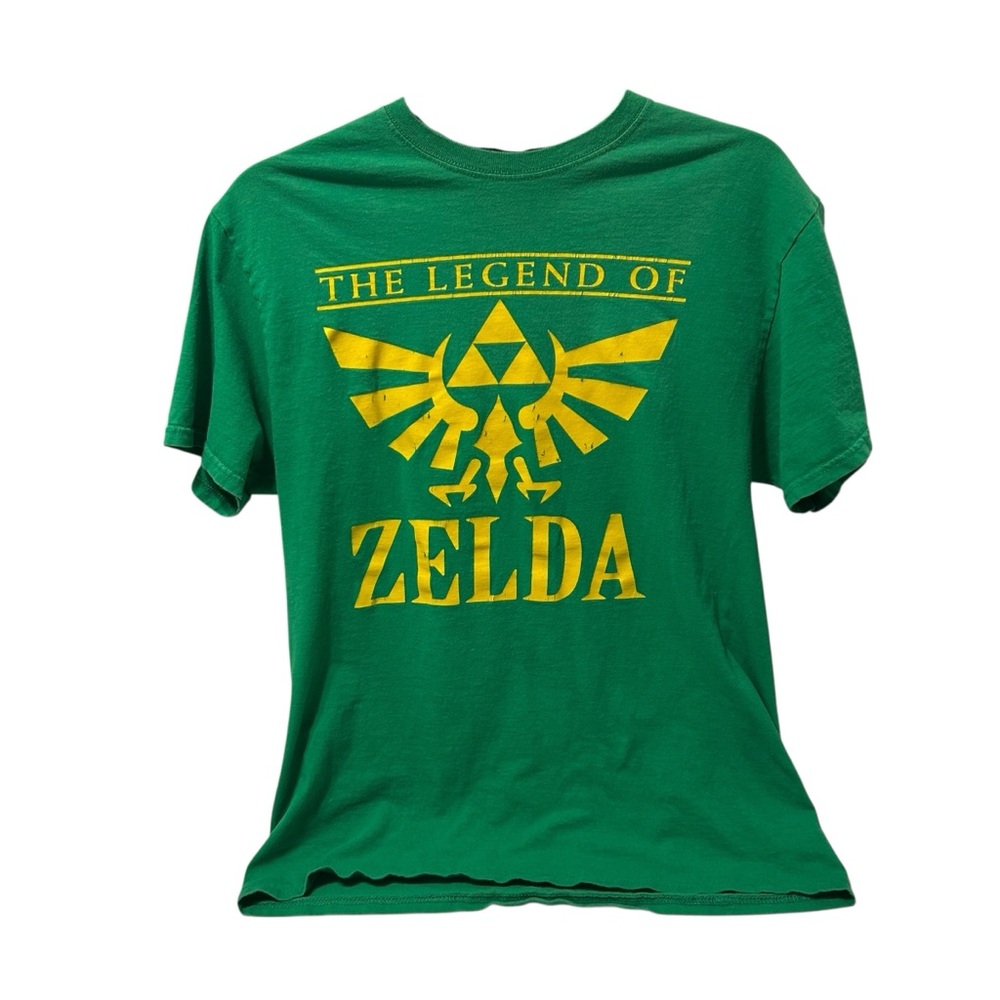 Zelda Nintendo T-Shirt Men’s M Green‎ Triforce Graphic Tee Gamer Shirt